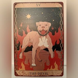 Tarot Dog The Devil Metal Sign